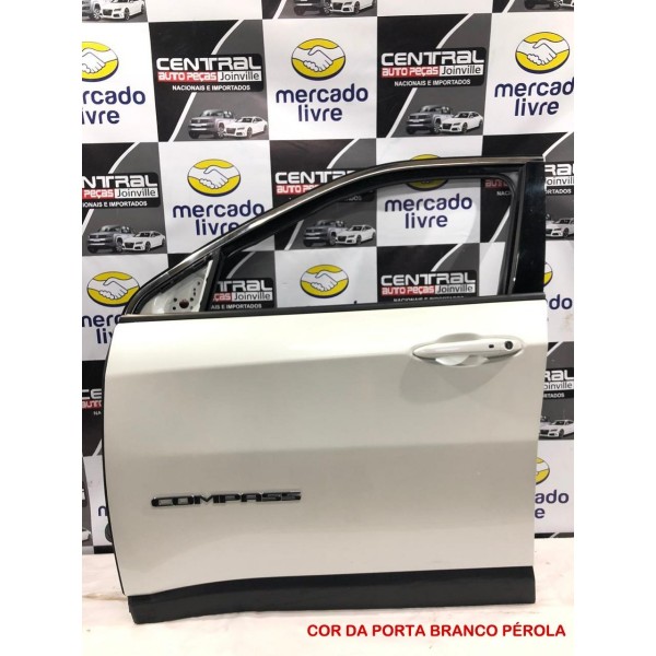 Porta Lata Dianteira Esquerda Compass 2018 C/ Acessórios Dianteira Esquerdo Branco Pérola