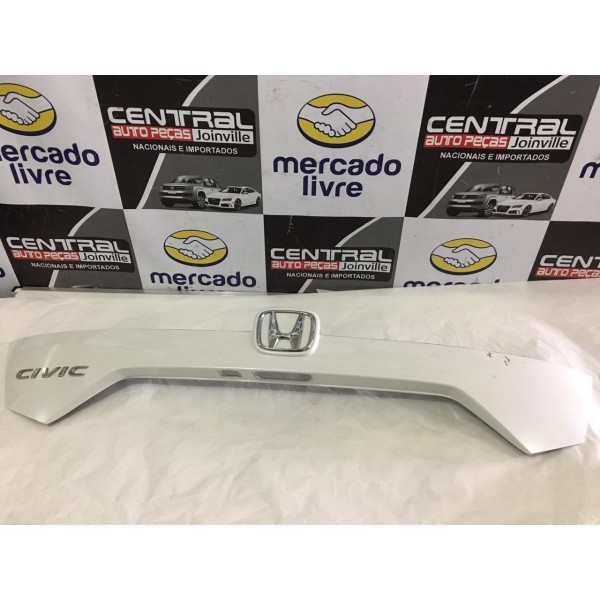 Aplique Tampa Traseira Honda Civic G10 2017 2018 Branco
