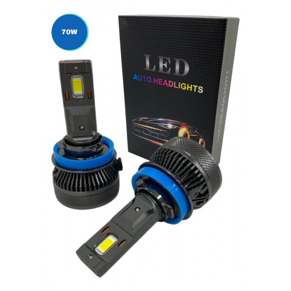 Led Auto Headlights 70w H4 11000lm 6000k 12v H4 Branca