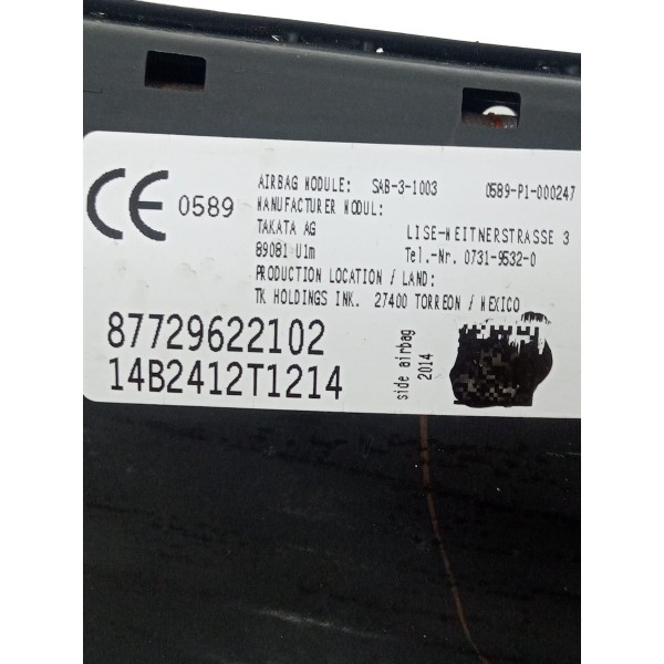 Bolsa Airbag Banco Dianteiro Esquerdo Bmw X5 2014