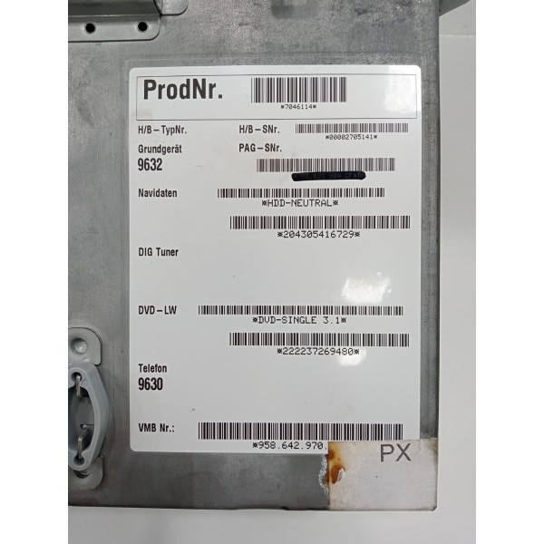 Tela Multimídia Porsche Cayenne V6 2016 Preto