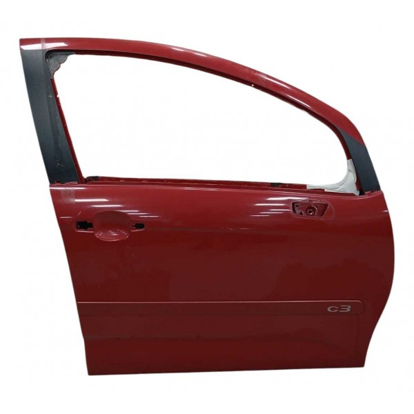 Porta Dianteira Direita Citroen C3 90m Tendance 2013 Dianteira Direita Vermelho