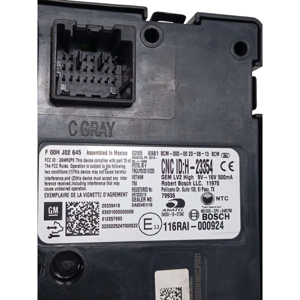 Modulo Bcm Gm Tracker 1.0t 2021 26339418